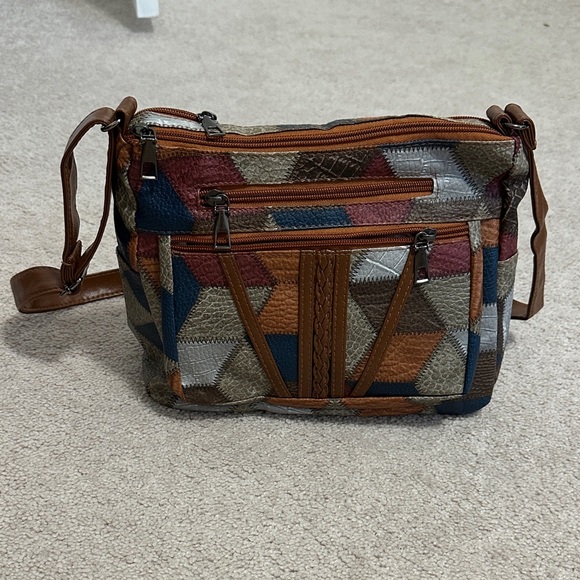 Handbags - Patchwork Crossbody Bag - Multicolor
